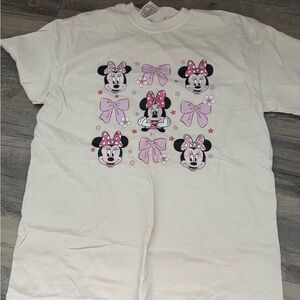 Minnie Mouse Cream and Pink Short Sleeve Tee